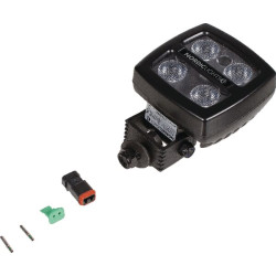 Darbo žibintas LED, 17 W, 1100 lm, kvadratinis, 12/24 V, skaidrus, tvirtinamas varžtais, 122 x 76 x 100 mm, „Deutsch“ 2 kontaktų