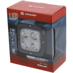 LED darbo žibintas, 40 W, 4000 lm, kvadratinis, 10–30 V, 110 x 63,4 x 98,5 mm, kryptinis spindulys, Kramp LA10045