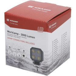 Darbo žibintas LED, 20 W, 3000 lm, kvadratinis, baltas, 75 x 47 x 107,5 mm, „Deutsch“ 2 kontaktų, prožektorius, „Kramp“ (10 vnt.