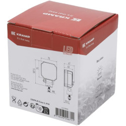 Darbo žibintas LED, 20 W, 3000 lm, kvadratinis, baltas, 75 x 47 x 107,5 mm, „Deutsch“ 2 kontaktų, prožektorius, „Kramp“ (10 vnt.