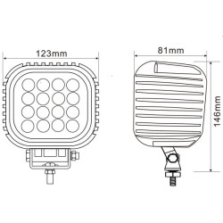 LED darbo žibintas, 48 ​​W, 4000 lm, kvadratinis, 10–30 V, 146 x 81 x 123 mm, kryptinis spindulys, Kramp LA10056