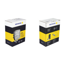 LED darbo žibintas su jungikliu, R23, 22W, 1600lm, kvadratinis, 12-24V, 129x105x50mm, platus prožektorius, tvirtinamas varžtais,