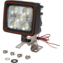 LED darbo žibintas, 60 W, 5600 lm, kvadratinis, 10/30 V, baltas, „Deutsch“ kištukas, platus srautas, 20 LED, Kramp LA10410R