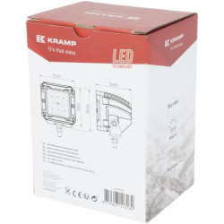 Darbo žibintas LED, 18W, 1620lm, kvadratinis, 10-30V, 85x76x81mm, prožektorius, Kramp LA10092