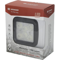 Darbo žibintas LED, 42W, 3780lm, kvadratinis, 10/30V, 128x82x100mm, prožektorius, 6 LED, Kramp LA10028