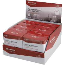 Darbo žibintas LED, 24W, 2000lm, kvadratinis, baltas, 107x52x136mm, prožektorius, Kramp (10 vnt. dėžutė) LA10901BOX
