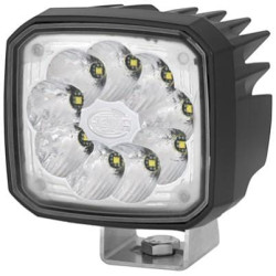 Darbo žibintas LED, 2000lm, kvadratinis, 12/24V, skaidrus, 100x85mm „Deutsch“ kištukas, 9 LED, Hella 1GA995506031