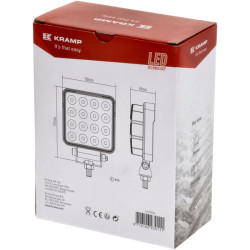 LED darbo žibintas, 25 W, 3040 lm, kvadratinis, 10/30 V, 108 x 48 x 108 mm, taškinis spindulys, 16 LED, Kramp LA10024