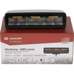 Netiesioginio apšvietimo LED darbo šviestuvas, 30 W, 2880 lm, stačiakampis, 12/24 V, baltas/oranžinis, 157 x 49,7 x 60 mm „Deuts