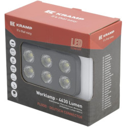 Darbo žibintas LED, 60W, 4630lm, stačiakampis, 12/24V, baltas, 115x65x47mm „Deutsch“ kištukas, prožektorius, 12LED LA10834