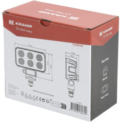 Darbo žibintas LED, 60W, 4630lm, stačiakampis, 12/24V, baltas, 115x65x47mm „Deutsch“ kištukas, prožektorius, 12LED LA10834