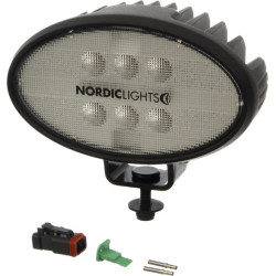 Darbo žibintas LED, 39W, 3600lm, ovalus, 12/24V, baltas, tvirtinamas varžtais, 160x95x118mm, „Deutsch“ 2 kontaktų, platus srauta