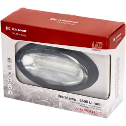 Darbo žibintas LED, 40W, 3500lm, ovalus, 12-24V, 190x107x63mm, itin platus prožektorius, Kramp LA104491