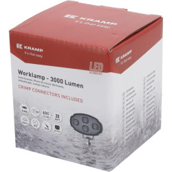 Darbo žibintas LED, 20 W, 3000 lm, ovalus, baltas, 100 x 54 x 93 mm, „Deutsch“ 2 kontaktų, prožektorius, „Kramp LA10906“