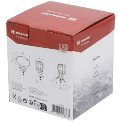 Darbo žibintas LED, 20 W, 3000 lm, ovalus, baltas, 100 x 54 x 93 mm, „Deutsch“ 2 kontaktų, prožektorius, „Kramp“ (10 vnt. dėžutė