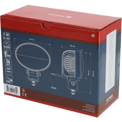 Darbo žibintas LED, 36W, 2760lm, ovalus, 10/30V, 144x85x95mm, taškinis spindulys, 12 LED, Kramp LA10060