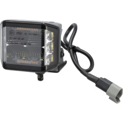 Darbo žibintas LED, 70W, 8400lm, kvadratinis, 12/24V, baltas/oranžinis, 97x77x75mm „Deutsch“ kištukas, prožektorius, 10 LED LA10