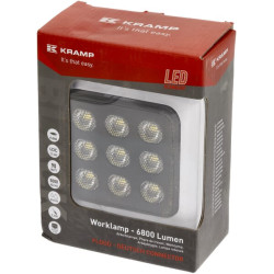 Darbo žibintas LED, 90W, 6800lm, kvadratinis, 12/24V, baltas, 108x120,7x52,7mm „Deutsch“ kištukas, prožektorius, 18 LED LA10833