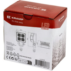 Darbo žibintas LED, 12W, 1200lm, kvadratinis, 12/24V, baltas, 53,7x75,5x32,3mm „Deutsch“ kištukas, prožektorius, 8 LED LA10605