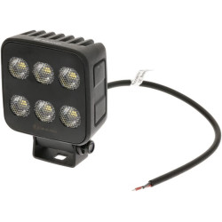 LED darbo žibintas, 60 W, 6600 lm, kvadratinis, 12/24 V, baltas, 92 x 109,5 x 51,1 mm „Deutsch“ kištukas, platus srautas, 12 LED