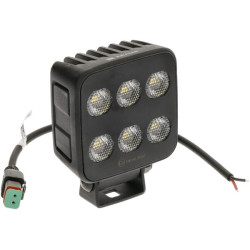 LED darbo žibintas, 60 W, 6600 lm, kvadratinis, 12/24 V, baltas, 92 x 109,5 x 51,1 mm „Deutsch“ kištukas, platus srautas, 12 LED