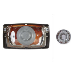 Darbo žibintas halogeninis, 55/70W, stačiakampis, 12/24V, skaidrus, 182x103x102mm AMP kištukas, Hella 1GB006213111