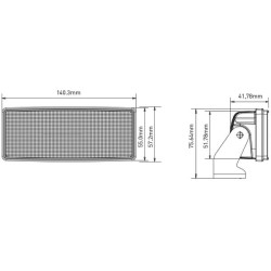 Darbo žibintas LED, 42W, 3800lm, stačiakampis, 10/30V, 140.2x41.8x57.2mm, prožektorius, Kramp LA10048