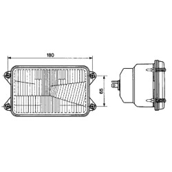 Priekinio žibinto įdėklas halogeninis, stačiakampis, skaidrus, 167x74x106,7 mm, Cobo 05324000