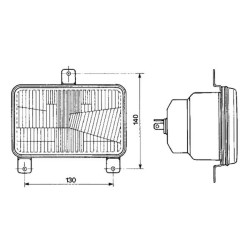 Priekinio žibinto įdėklas halogeninis, stačiakampis, skaidrus, 167x74x106,7 mm, Cobo 05575000
