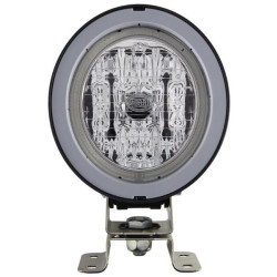 Halogeninis darbo žibintas, 55/70 W, apvalus, 12/24 V, skaidrus, korpusas: pilkas, 110 x 103 x 170 mm AMP kištukas, Hella 1GM996