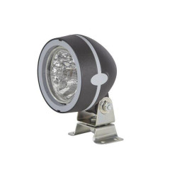 Halogeninis darbo žibintas, 55/70 W, apvalus, 12/24 V, skaidrus, korpusas: pilkas, 110 x 103 x 170 mm AMP kištukas, Hella 1GM996