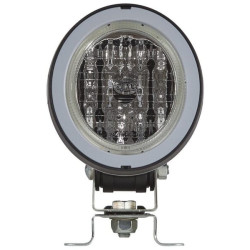 Halogeninis darbo žibintas, 55/70 W, apvalus, 12/24 V, skaidrus, korpusas: pilkas, 110 x 103 x 170 mm AMP kištukas, Hella 1GM996
