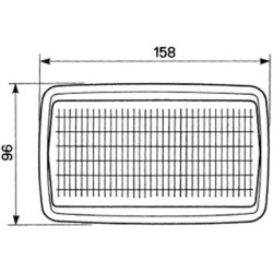 Darbo žibintas Halogeninis, 55/70 W, stačiakampis, 12/24 V, skaidrus, 96 mm, 2 kontaktų, Cobo 05359000