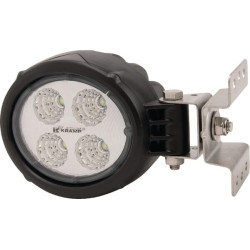 Darbo žibintas LED, 18 W, 1500 lm, apvalus, 10/30 V, Ø 117 mm „Deutsch“ kištukas, prožektorius, 4 LED, Kramp LA10018