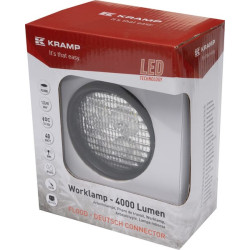 LED darbo žibintas, 40 W, 4000 lm, apvalus, baltas, 10/30 V, 84 x 126 x 71,8 mm, „Deutsch“ kištukas, 4 LED, 360 laipsnių, Kramp 
