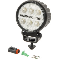 Darbo žibintas LED, 28 W, 2800 lm, apvalus, 12/24 V, baltas, tvirtinamas varžtais, 93 x 93 x 122 mm, „Deutsch“ 2 kontaktų, platu