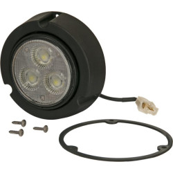 Darbo žibintas LED, 36 W, 4000 lm, apvalus, 10–30 V, Ø 119 mm, AMP 2 kontaktų, platus srautas, 3 LED, Kramp LA10415