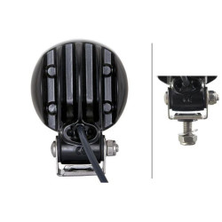 Darbo žibintas LED, 800lm, apvalus, 12/24V, skaidrus, tvirtinamas varžtais, Ø 83mm, 4 LED, Hella 1G0996276451