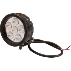 Darbo žibintas LED, 18 W, 1440 lm, apvalus, 10/30 V, Ø 89 mm, prožektorius, 6 LED, Kramp LA10081