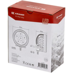 Darbo žibintas LED, 18 W, 1440 lm, apvalus, 10/30 V, Ø 89 mm, prožektorius, 6 LED, Kramp LA10081