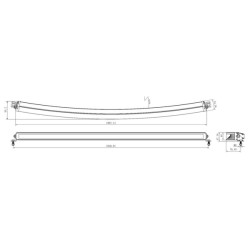 LED darbo žibintų juosta, 210 W, 17640 lm, stačiakampė, 12/24 V, balta/oranžinė, 1007,1 x 40 x 54,4 mm „Deutsch“ kištukas, Combo