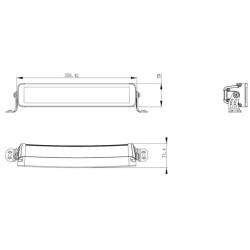LED darbo žibintų juosta, 120 W, 10080 lm, stačiakampė, 12/24 V, balta/oranžinė, 358,4 x 70 x 78,6 mm „Deutsch“ kištukas, kombin