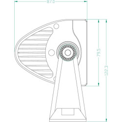 LED darbo šviesos juosta, 180 W, 15300 lm, stačiakampė, 12/24 V, balta, 810,6 x 79,5 mm, kabelis, komplektas, 60 LED, Kramp LA10