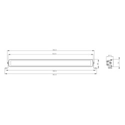 LED darbo šviesos juosta, 300 W, 25200 lm, stačiakampė, 12/24 V, balta/oranžinė, 815 x 70 x 67 mm „Deutsch“ kištukas, Combo, tie
