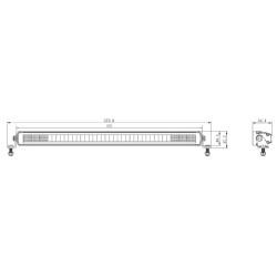 Darbinio LED žibintų juosta, 105 W, 8820 lm, stačiakampė, 12/24 V, balta/oranžinė, 522 x 40 x 54 mm „Deutsch“ kištukas, Combo, t