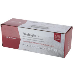 Mirksintis įspėjamasis žibintas / atbulinės eigos žibintas LED, stačiakampis, 12/24V, oranžinis/baltas, 129x41x14mm, 12/42 LED, 