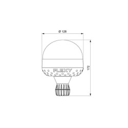 LED švyturėlis, 17 W, 12–24 V, gintaro spalvos, lanksčiai tvirtinamas prie stulpo, Ø 146 x 128 mm, E-VENUS, Sacex 2143L75E08