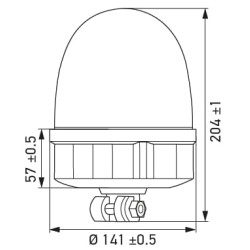 Švyturėlis „RotaFlash Compact LED“ DIN, lankstus laikiklis 2XD013878011