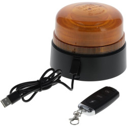 LED švyturėlis, įkraunamas, nuotolinio valdymo pultas, 19 W, gintaro spalvos, magnetinis, Ø 114 x 104 mm LA20091