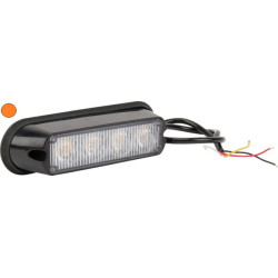 Įspėjamasis LED žibintas, 12 W, 12–24 V, geltonas, tvirtinamas varžtais, 132 x 34 x 30 mm, 4 LED, Kramp LA20011